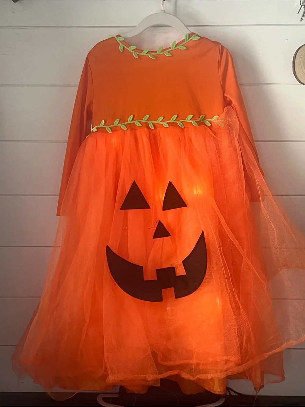 Orange Pumpkin Tulle Kids Costume Dress